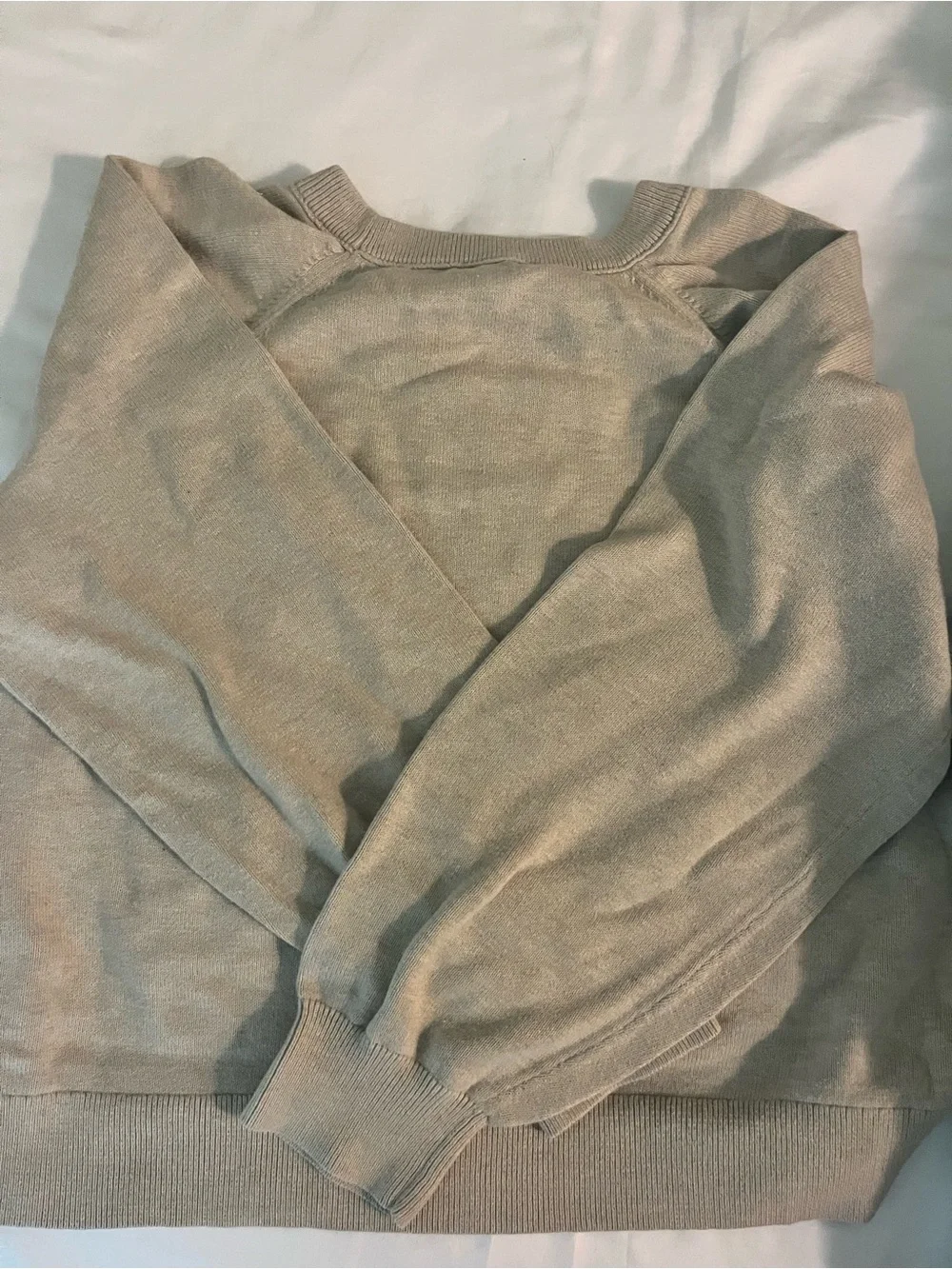 J. Crew Men's Crewneck Sweater in Light Beige